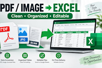 convert PDF and images to excel with accurate data entry