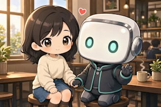 draw anime couple illustration