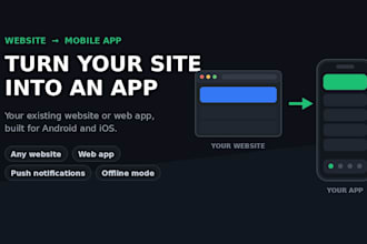 convert your website or web app into android and ios mobile app