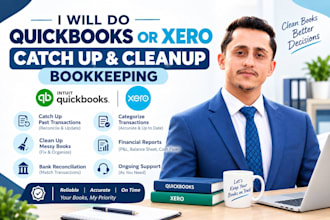 do quickbooks or xero catch up and cleanup bookkeeping
