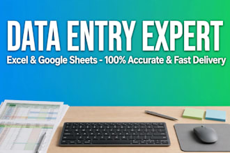 do data entry, excel, copy paste, typing and web research