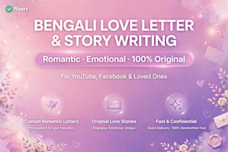 write romantic bengali love letter and love story