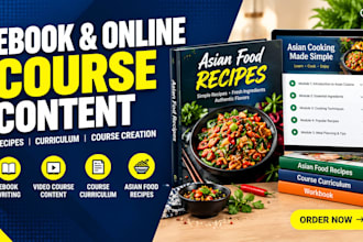 write ebook online course, ebook writing, course curriculum, asian food