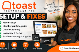 setup, customize and fix toast pos restaurant menu