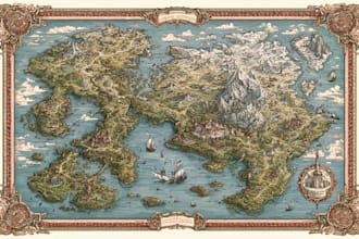 draw a fantasy map illustration
