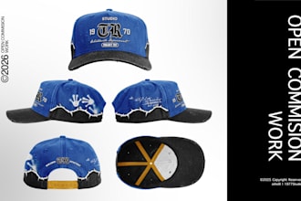 create a trucker hat design in streetwear style for you