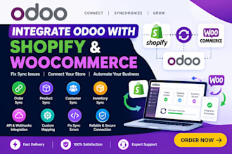 integrate odoo API with shopify woocommerce and fix synchronization errors