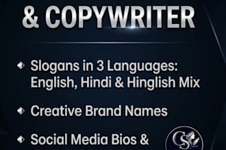 write catchy brand names, slogans, bios, and captions