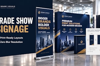 engineer trade show signage retractable banner conference print ready layouts