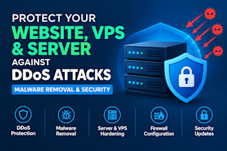 protect your website, vps, server against ddos, malware removal