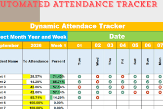 create an automated dynamic excel attendance tracker