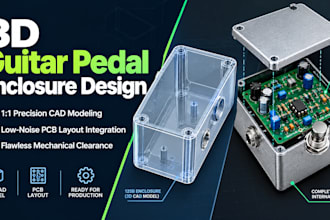 do guitar pedal enclosure design, pcb layout integration, and 3d modeling