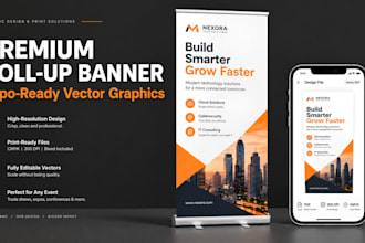 format premium roll up banner retractable stand expo backdrop graphics file