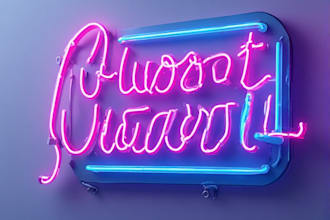 design 3d neon sign neon logo with acrylic effect