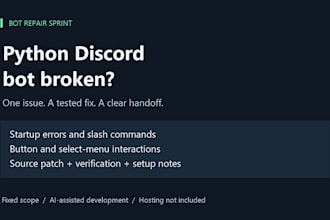 fix a python discord bot bug or broken slash command