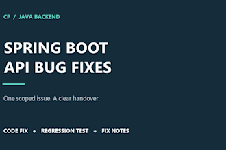fix java spring boot bugs and rest API errors