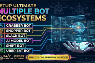 setup grabber bot, shopper bot, slack bot, ai model bot, shipt bot, uber eat bot