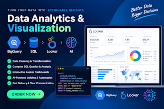 data analytics visualization  big query sql looker dashboard ai