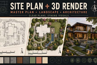 do architectural site plan, 2d master plan, landscape architecture, 3d rendering