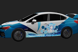 do 3d car livery design, assetto corsa, fivem sport car, gta 5, car wraps, suvs