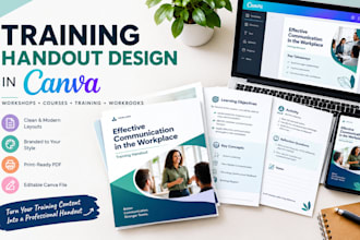design professional training handout in canva template course content user guide