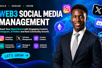 manage social media for web3 brands with content, instagram, twitter and growth