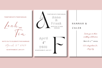 design modern, elegant, minimal wedding bundle