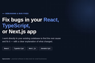 debug and fix bugs in your react typescript or nextjs app