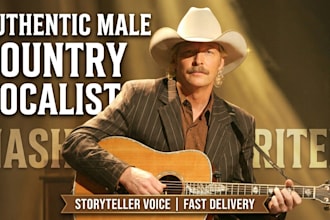 write, record, and produce your acoustic country song, custom demo, male vocals