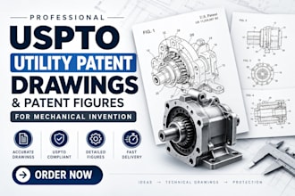 do uspto utility patent drawings, patent figures, for mechanical invention