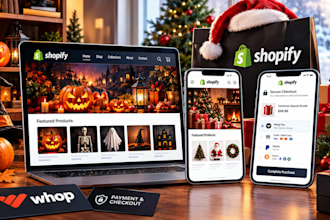 halloween shopify christmas store whop payment product listings whop checkout