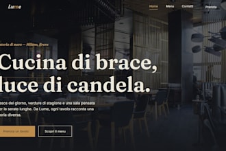 create a web site for restaurants, cafes and more
