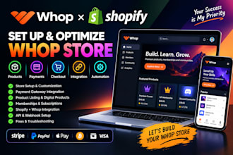 setup whop store products, whop payment integration whop migration whop checkout