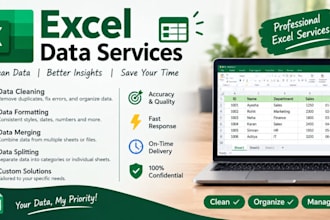 clean, format, merge, splits excel data