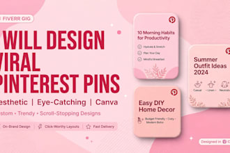 design 5 aesthetic viral pinterest pins in canva