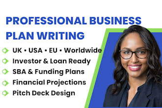 write an investor ready business plan, financial plan and funding proposal
