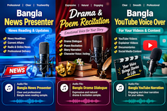 provide professional voice over and narration