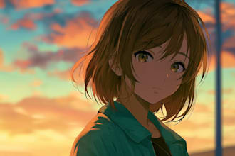 draw cute couple anime portrait