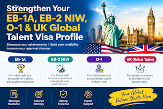 help strengthen your eb1a eb2 niw o1 visa profile and UK global talent visa