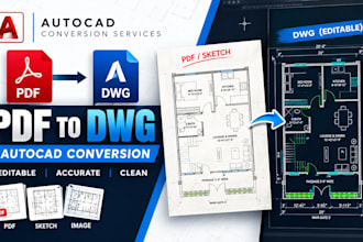 convert PDF, sketch, or image to autocad dwg file