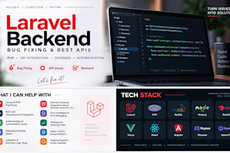 develop and fix laravel backend rest apis