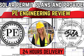 design solar permit plans and provide pe engineering review