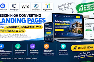 design high converting landing pages with unbounce instapage wix wordpress ghl