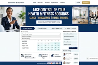 create a  wordpress booking system for clinics consultants and fitness trainers
