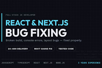fix bugs and errors in your react next js or node js website