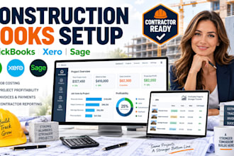setup quickbooks sage xero wave setup contractors construction bookkeeping