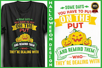 create custom halloween t shirt design for you