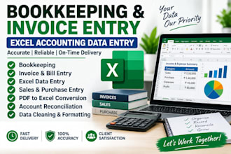 do bookkeeping, invoice entry and  excel data entry