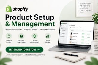 setup shopify white label products, supplier listings and product management