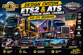 design custom ets2 and ats truck, trailer skins, liveries and vtc branding